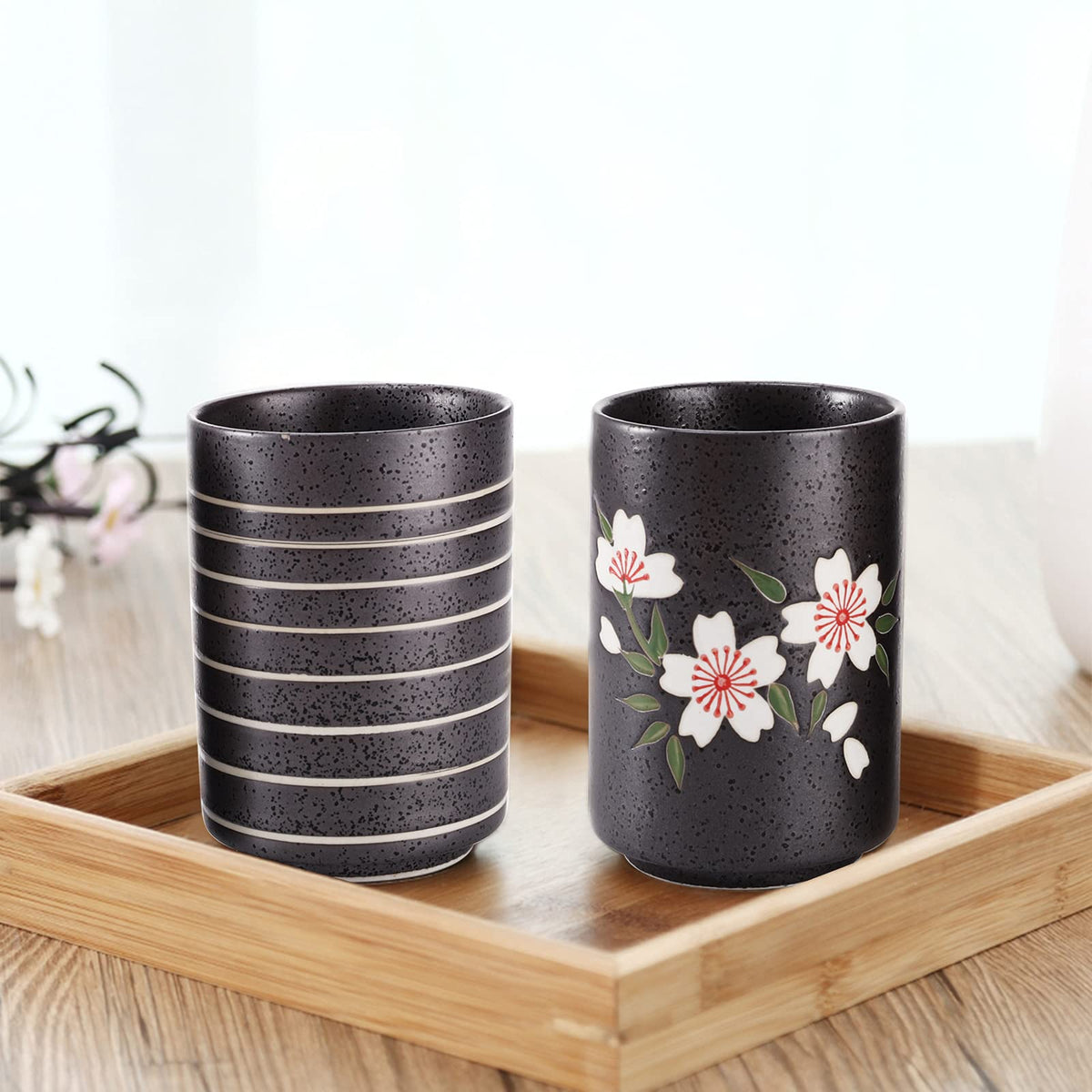 Set of 2 Japanese Tea Cups (2 Count (Pack of 1))