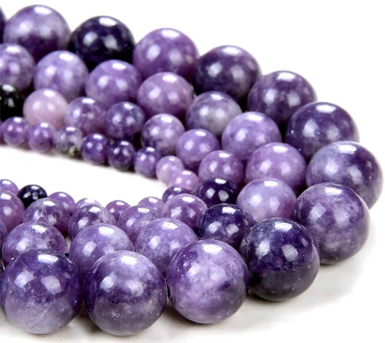 116 Pcs Lepidolite Beads for Jewelry Making 6 MM Purple Lepidolite Gemstones Loose Stone Beads (Lepidolite / 6MM, 116-120pcs)