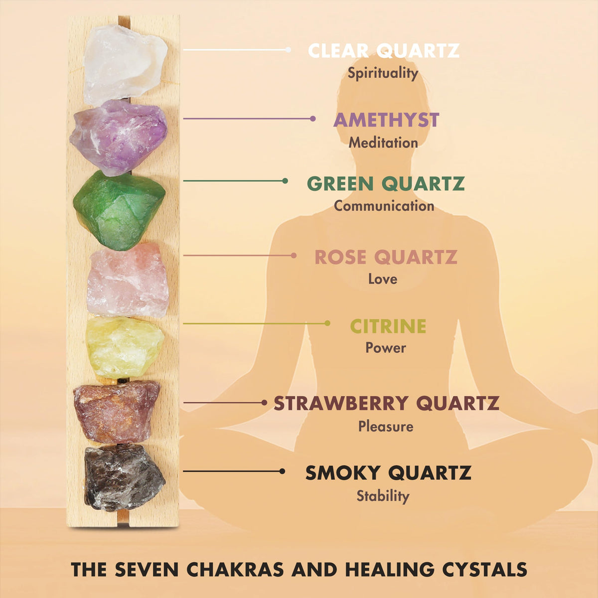 Healing Crystal Night Light (Rechargeable-7 chakral stones)
