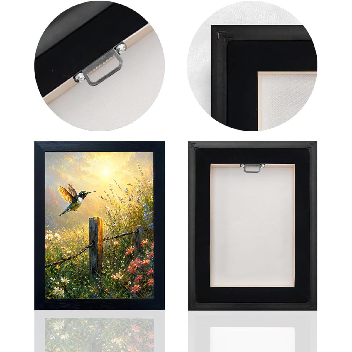 Rustic Hummingbird Decor Wall Art (Wall Art Framed 25 / 10"L x 8"W)