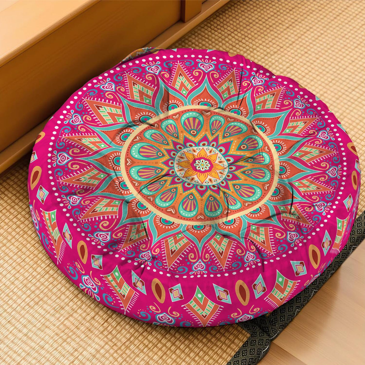 Mandala Meditation Cushion (06.mandala Meditation Cushion-2 / 22x22 inch round)