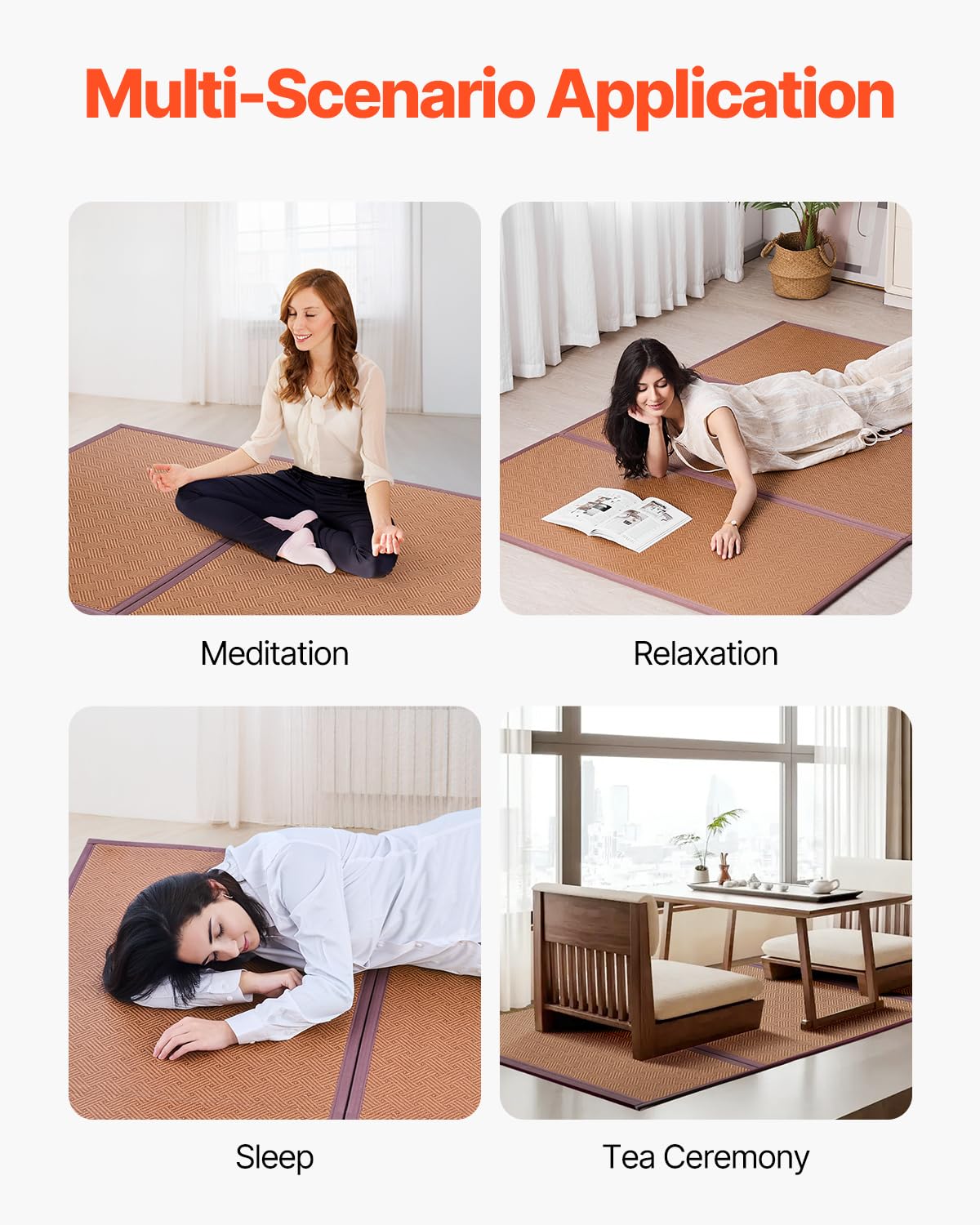 Japanese Tatami Mat (Handwoven Rattan / Full XL - 55'' x 80'')