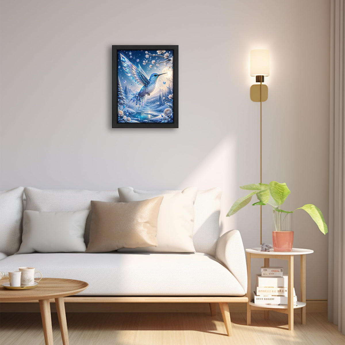 Crystal Hummingbird Decor Wall Art (Wall Art Framed 67 / 10"L x 8"W)