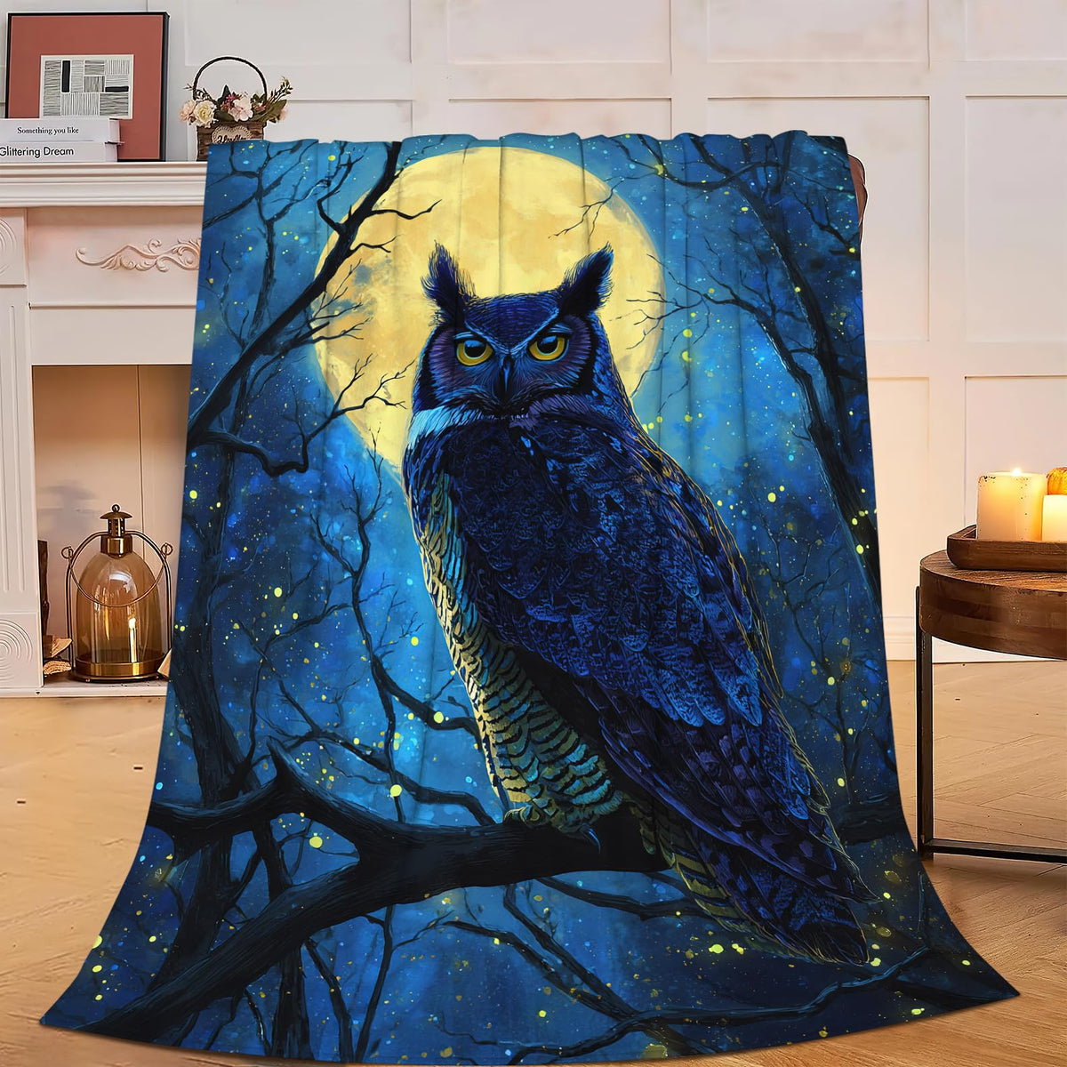 Owl Fleece Throw Blanket Animal Gifts Room Decor 40"x50" (Owl / 40"X50")