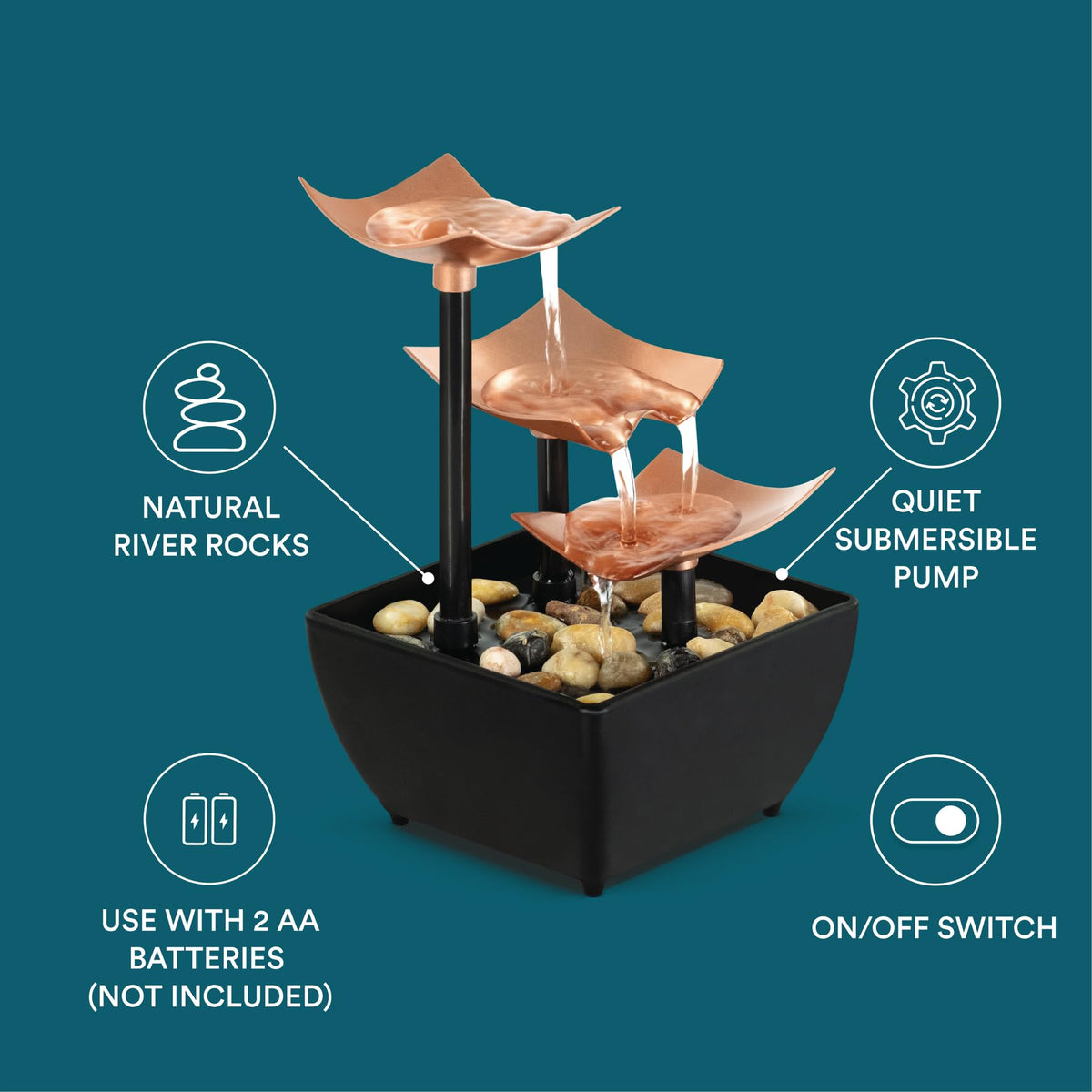 Tabletop Water Fountain (Golden Dew)
