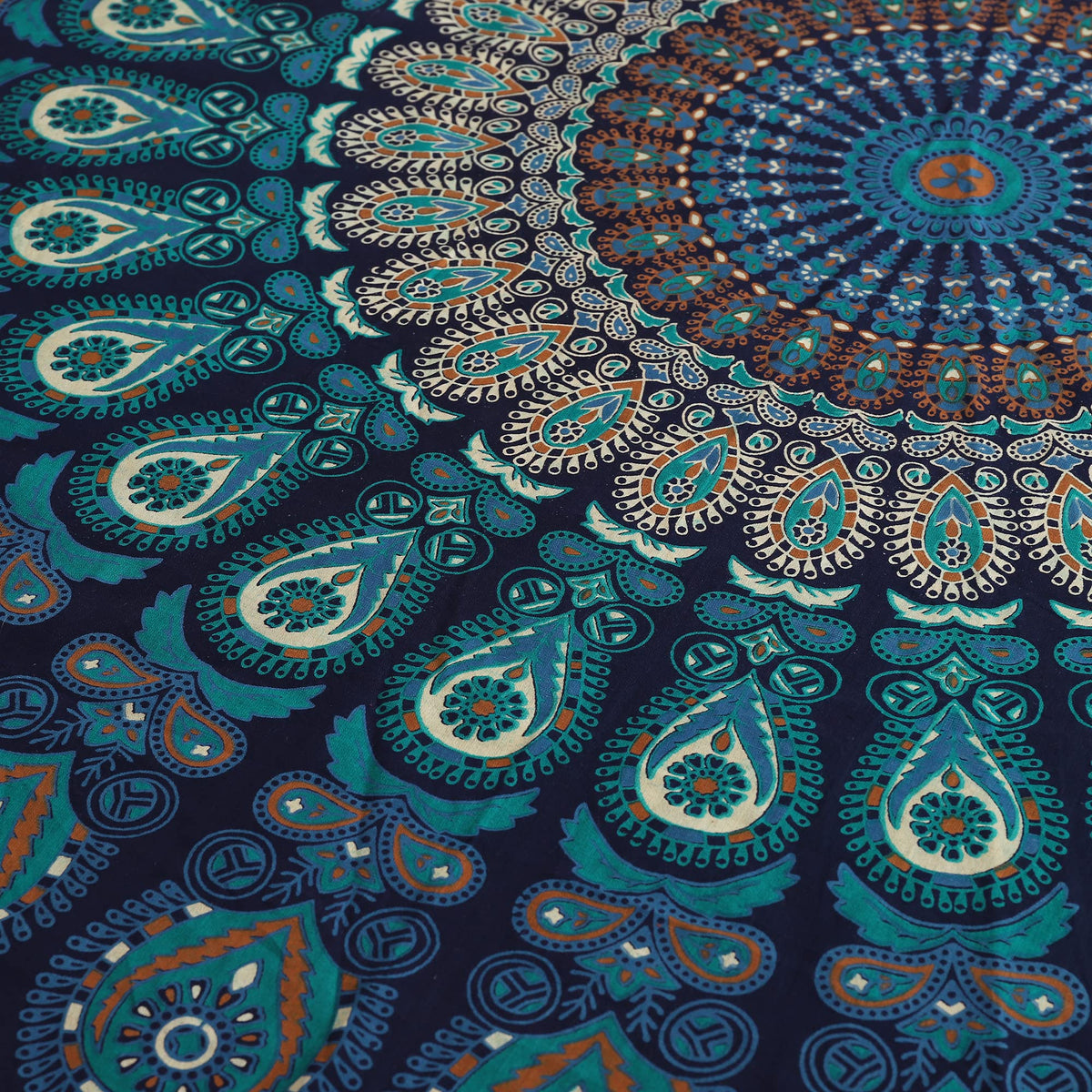 Round Tapestry Wall Hanging Ombre Hippie Mandala Bohemian Hippy Intricate Indian Tapestries Tablecloth 50 Inches (Neavy Blue / 50"L x 50"W)