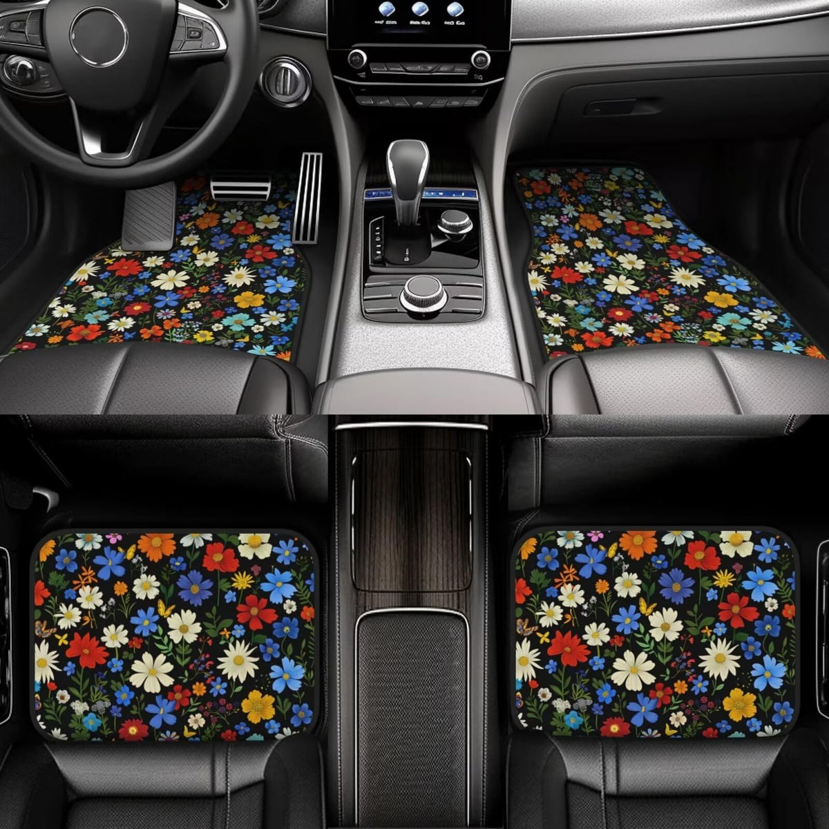 Hippie Daisy All Weather Car Floor Mats for Women Men (Flower Daisy)