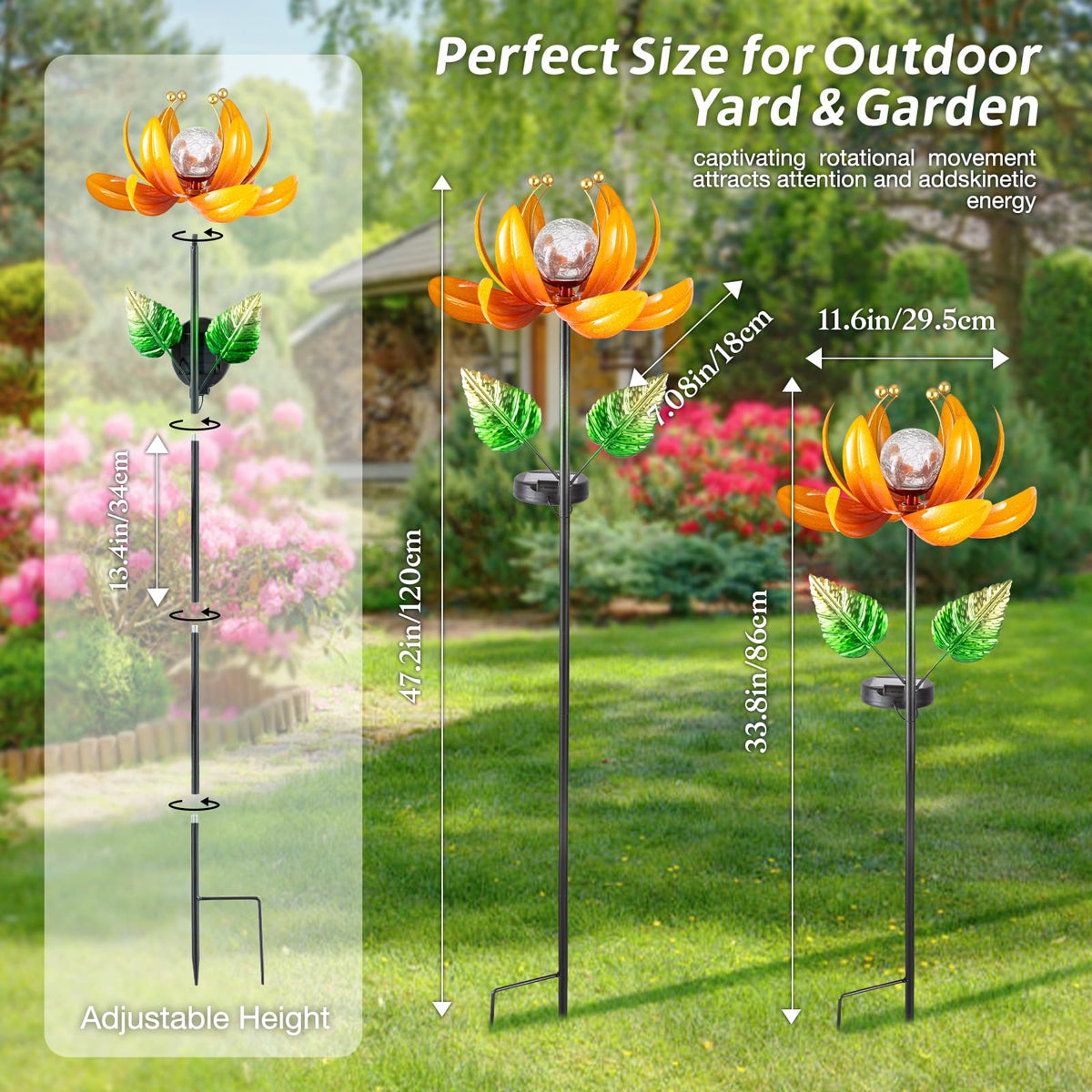 Outdoor Solar Lights Garden Decor (Passionate Orange)