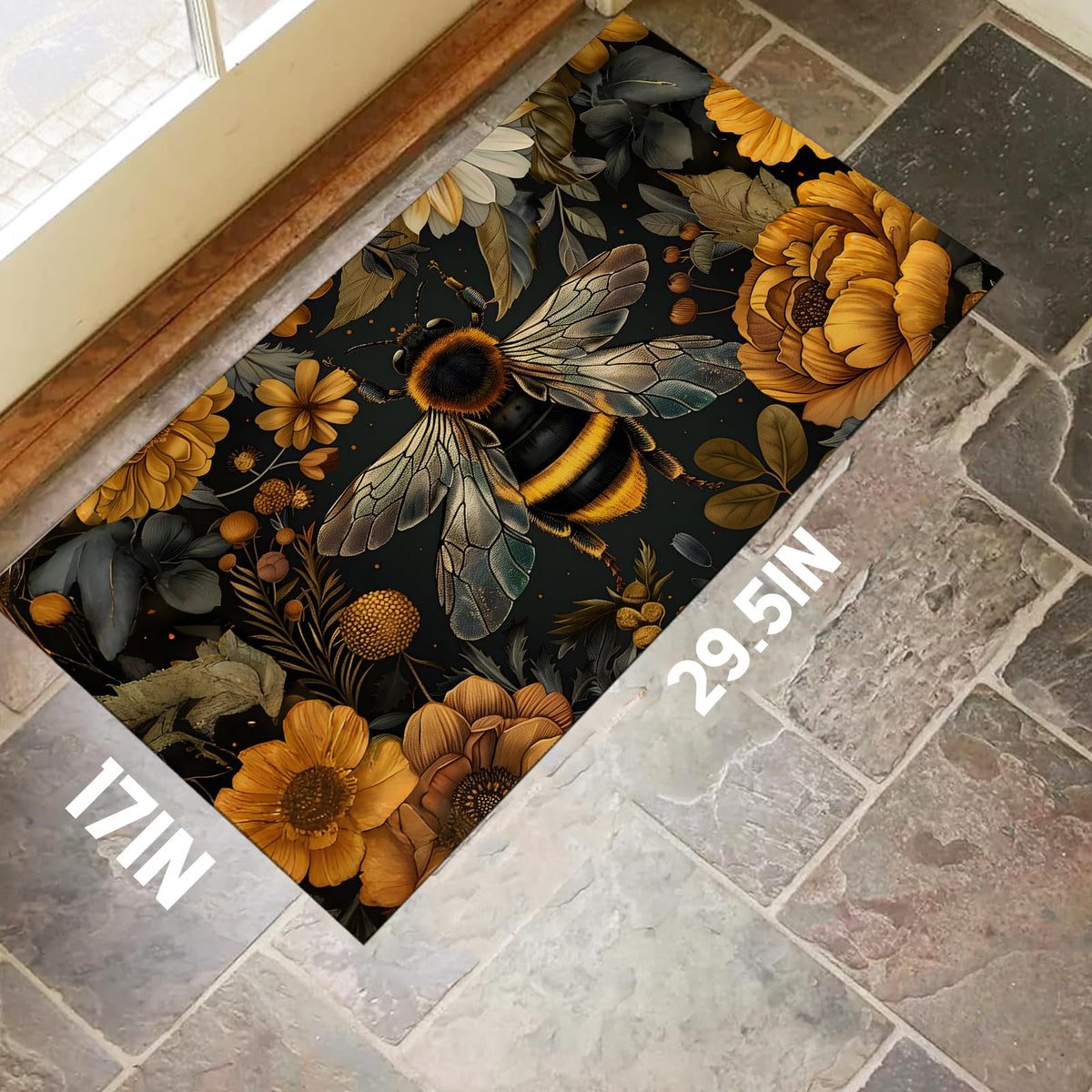 Retro Golden Bee Indoor Door Mat (Bee)