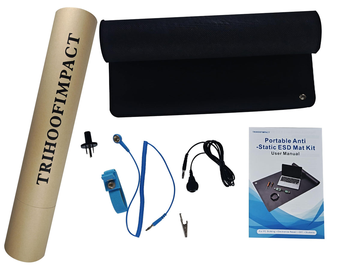 Anti Static ESD Mat 16 x 24 Inch Kit with Wrist Strap (Gray / 16 x 24 inch)