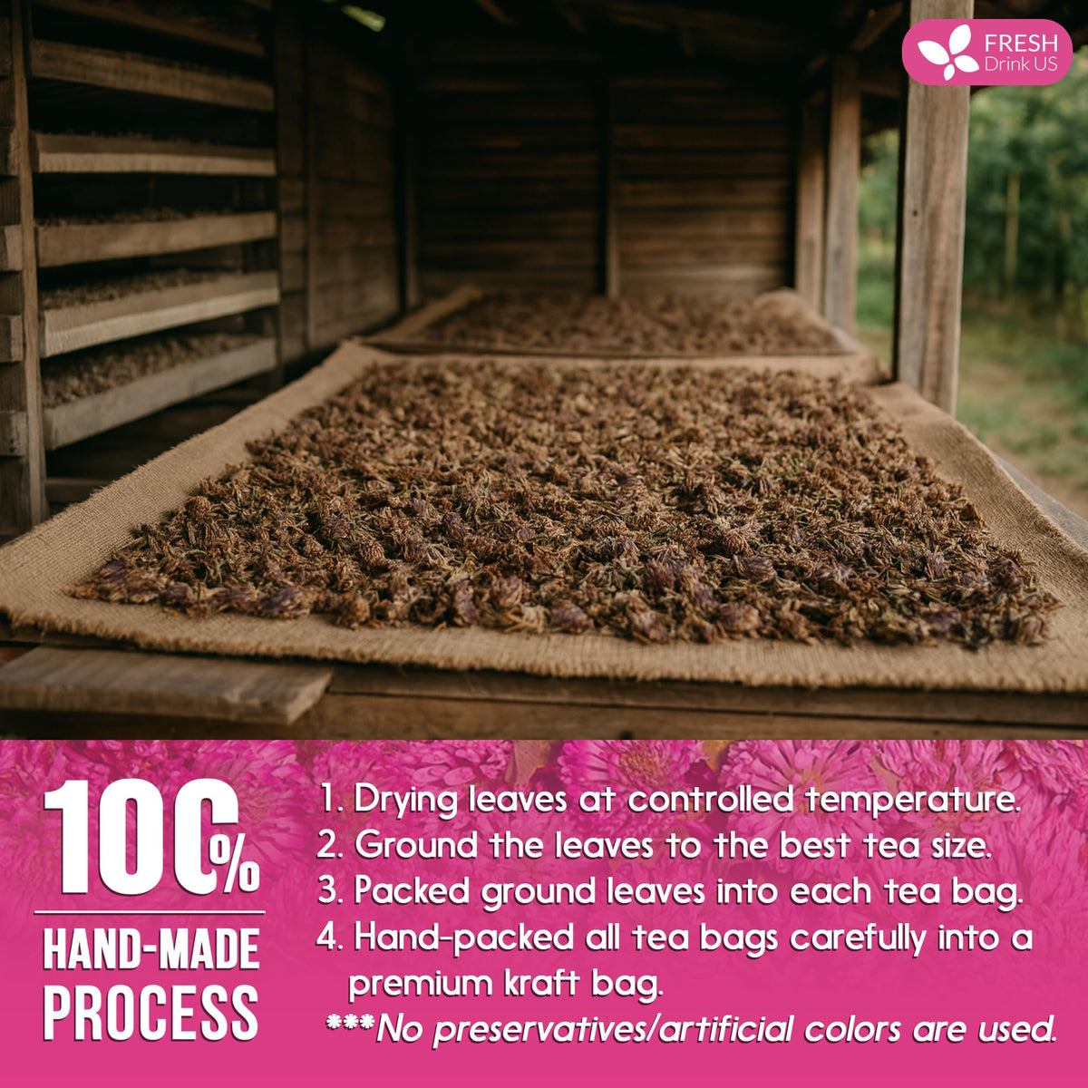Premium Red Clover Herbal Tea (75 Tea Bags)