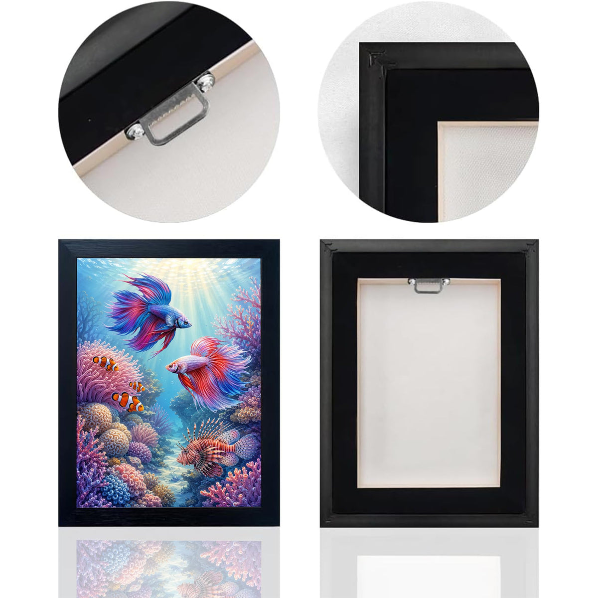 Ocean Tropical Fish Decor Wall Art (Wall Art Framed 58 / 24"L x 16"W)