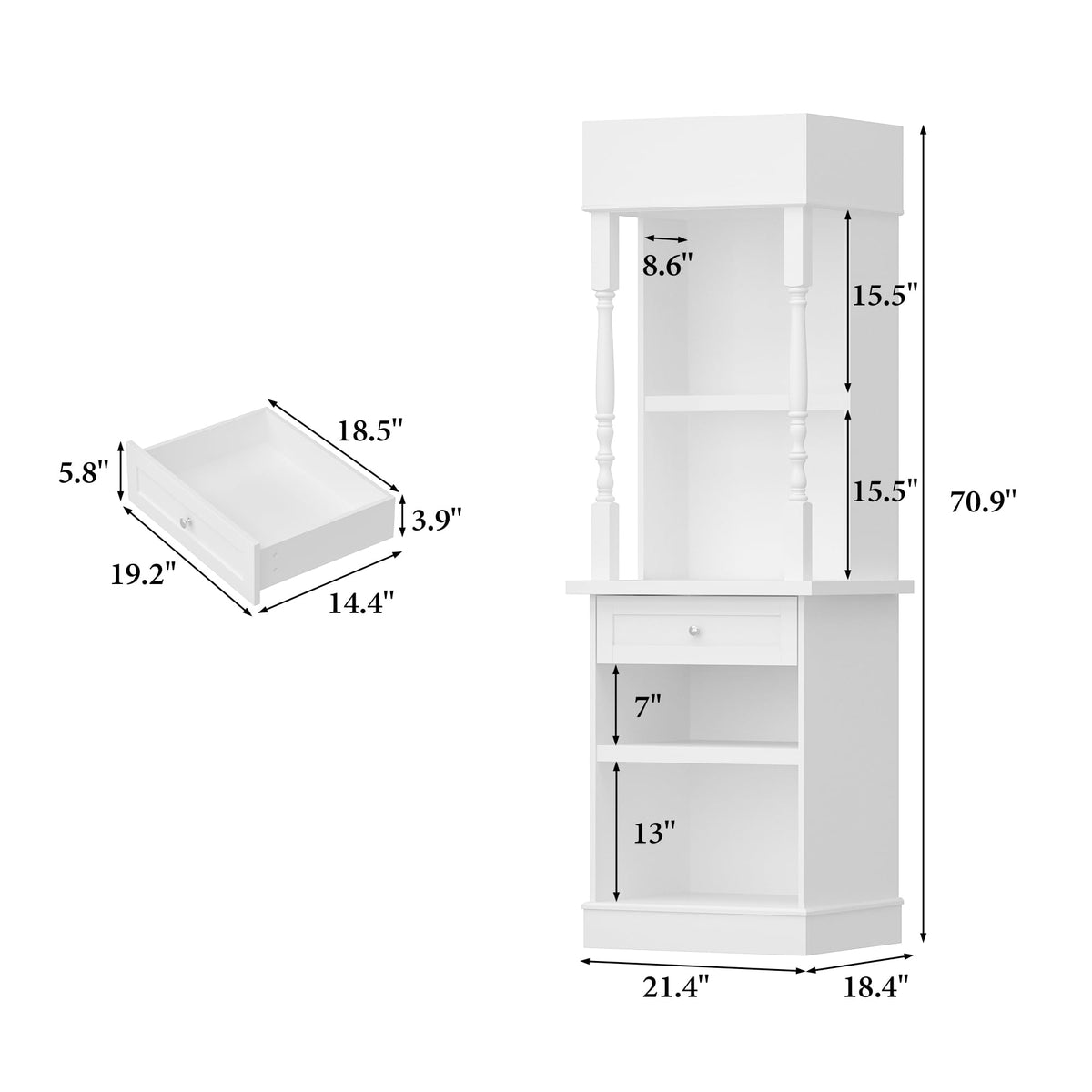 Altar Cabinet with Drawer & Shelves (21.4"W)