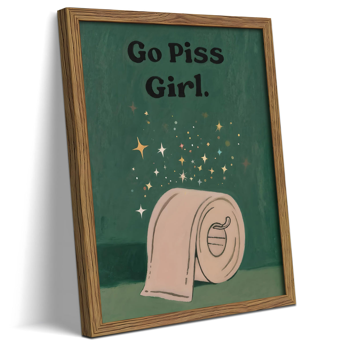 Funny Bathroom Wall Art Framed Canvas Print (A-Bathroom / 24"L x 16"W)