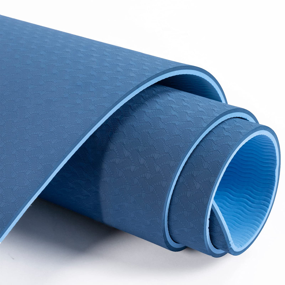 Yoga Mat Non Slip (72"x24" / True Navy & Light Blue)