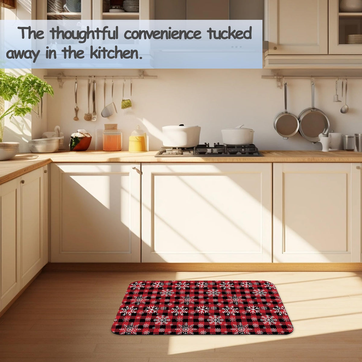 Christmas Plaid Snowflakes Bathroom Mat (Christmas Plaid Snowflakes)