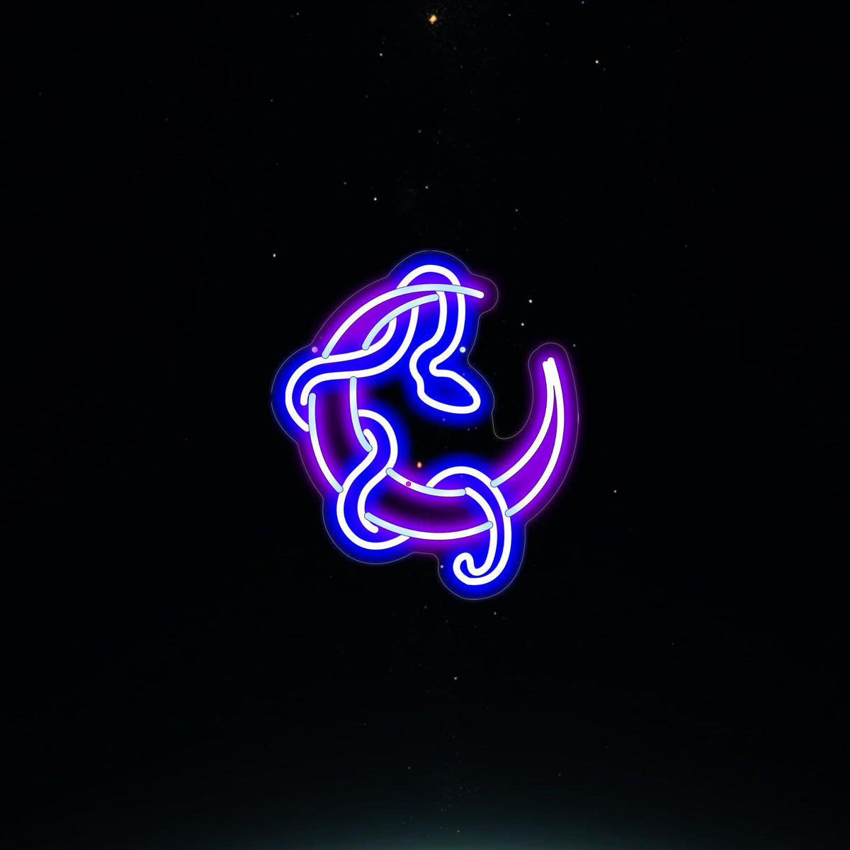 Snake On Moon Neon Sign Mystic Spiritual Space Wall Decor (Moon Snake-Purple)
