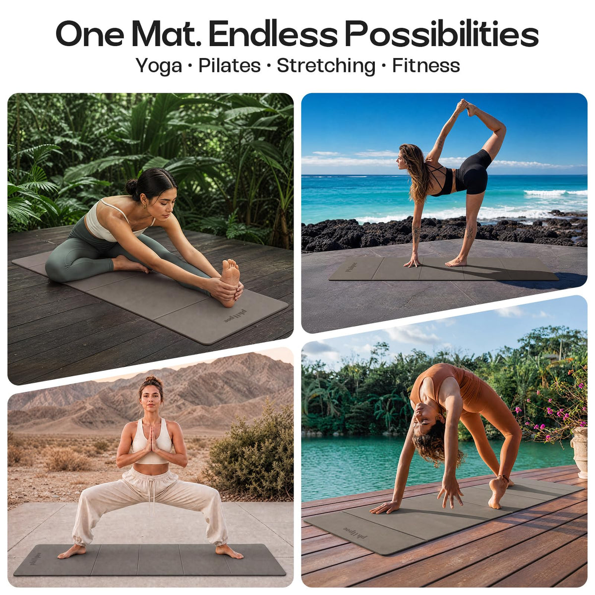 Foldable Yoga Mat (Deep Coffee)