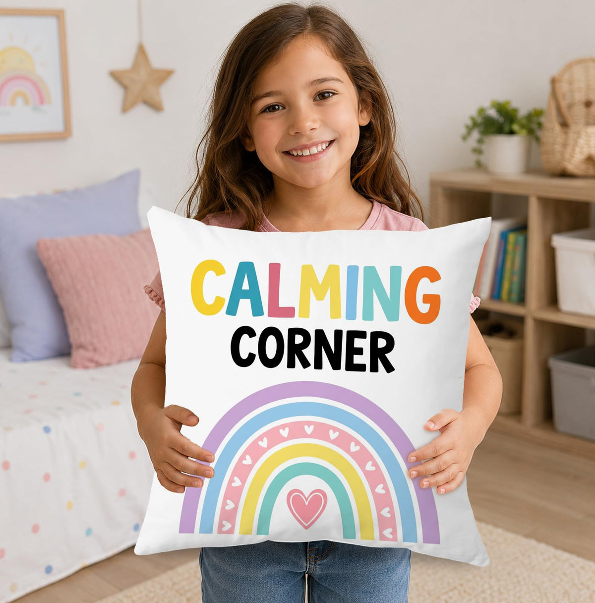 Boho Mental Health Classroom Calming Corner Throw Pillow Covers 18x18 Set of 2 (Qt-bz-mental Health-boho Mental Health)