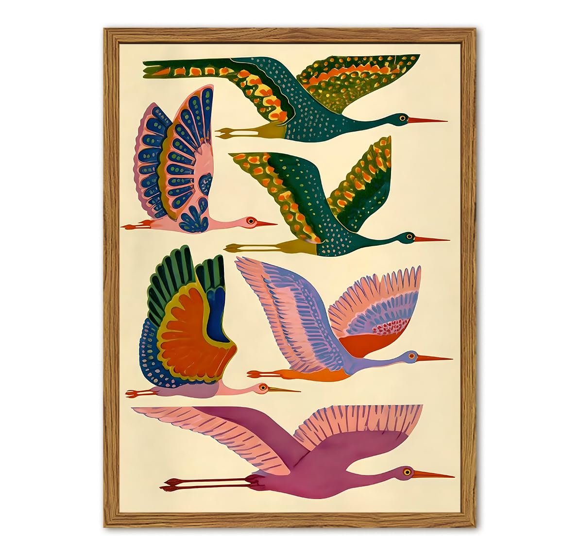Framed Colorful Bird Wall Art (Colorful Bird / 24"L x 16"W)