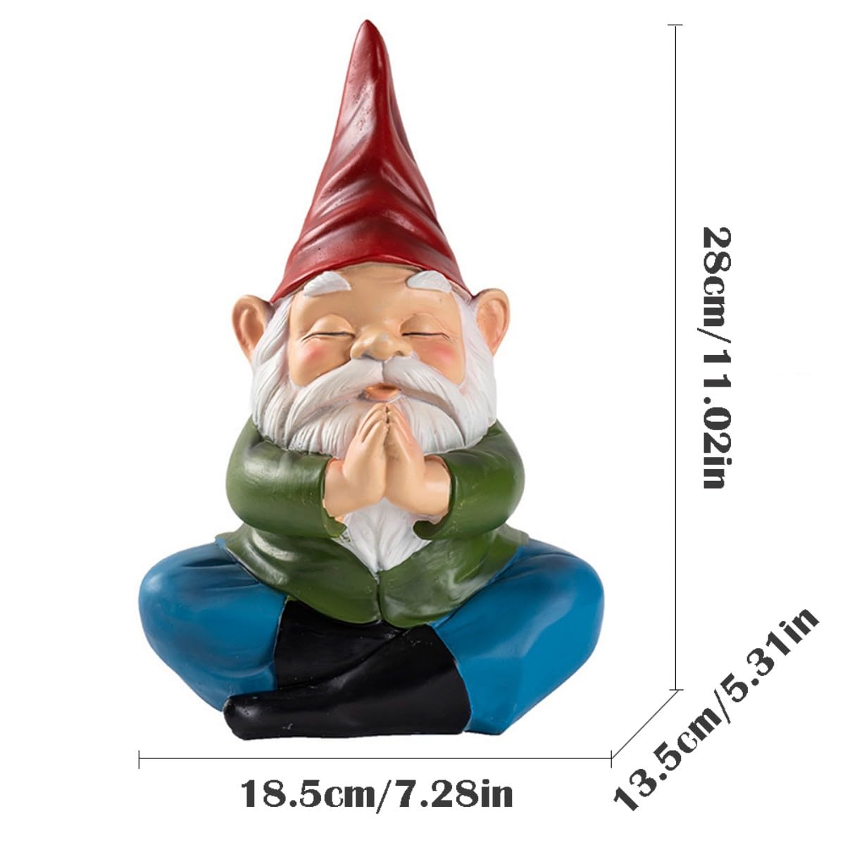 Meditation Gnome Garden Statue (Red Hat)