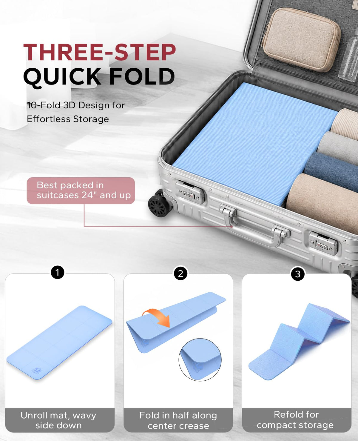 Foldable Yoga Mat (Blue)