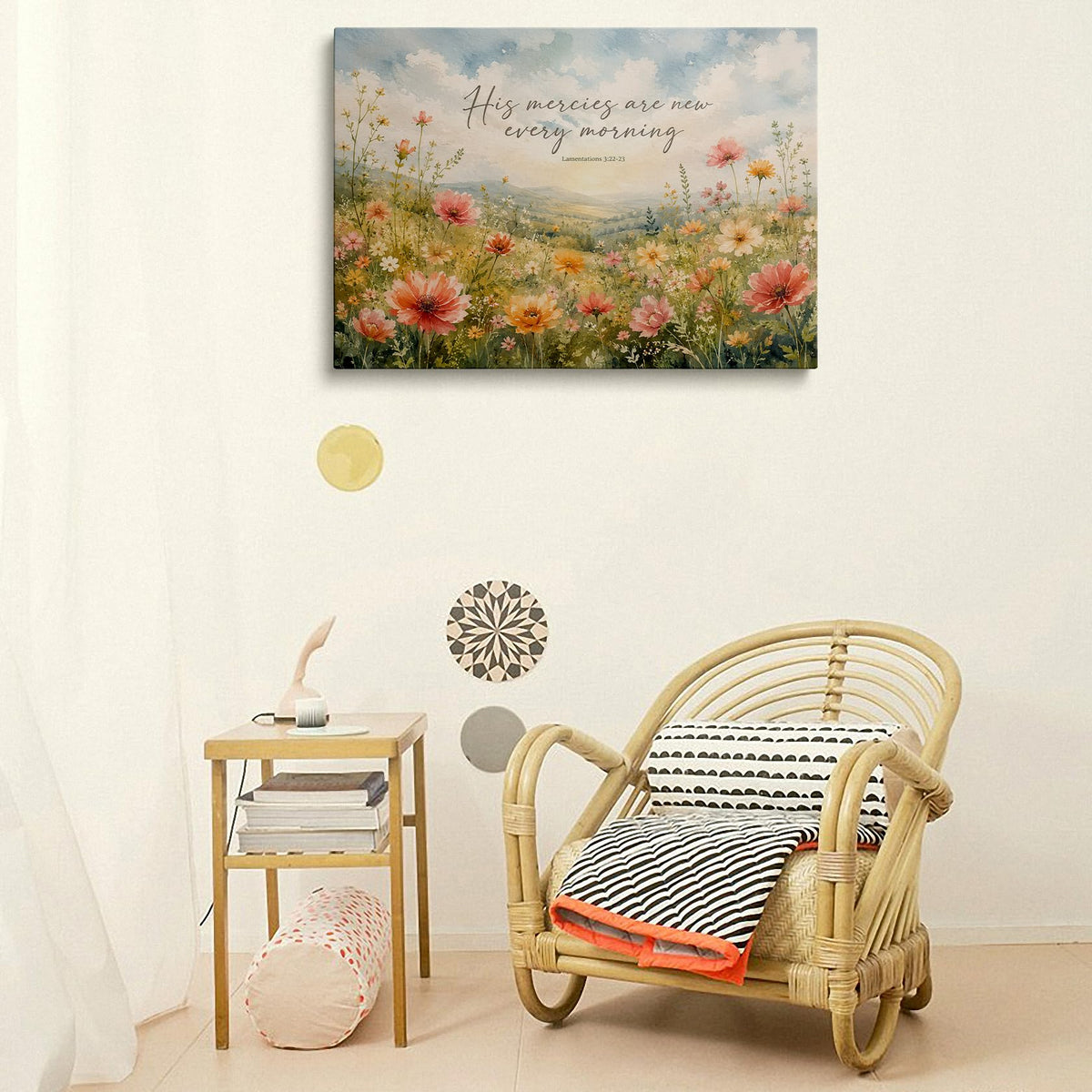 Christian Bible Verse Canvas Wall Art Framed Floral Home Decor 16x24 Inch (Bible Verse / 24"L x 16"W)