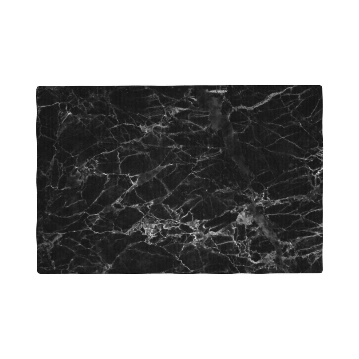 Black Glass Texture Marble Place Mat Set of 6 Pieces Heat (6PCS / Black Texture Marble)
