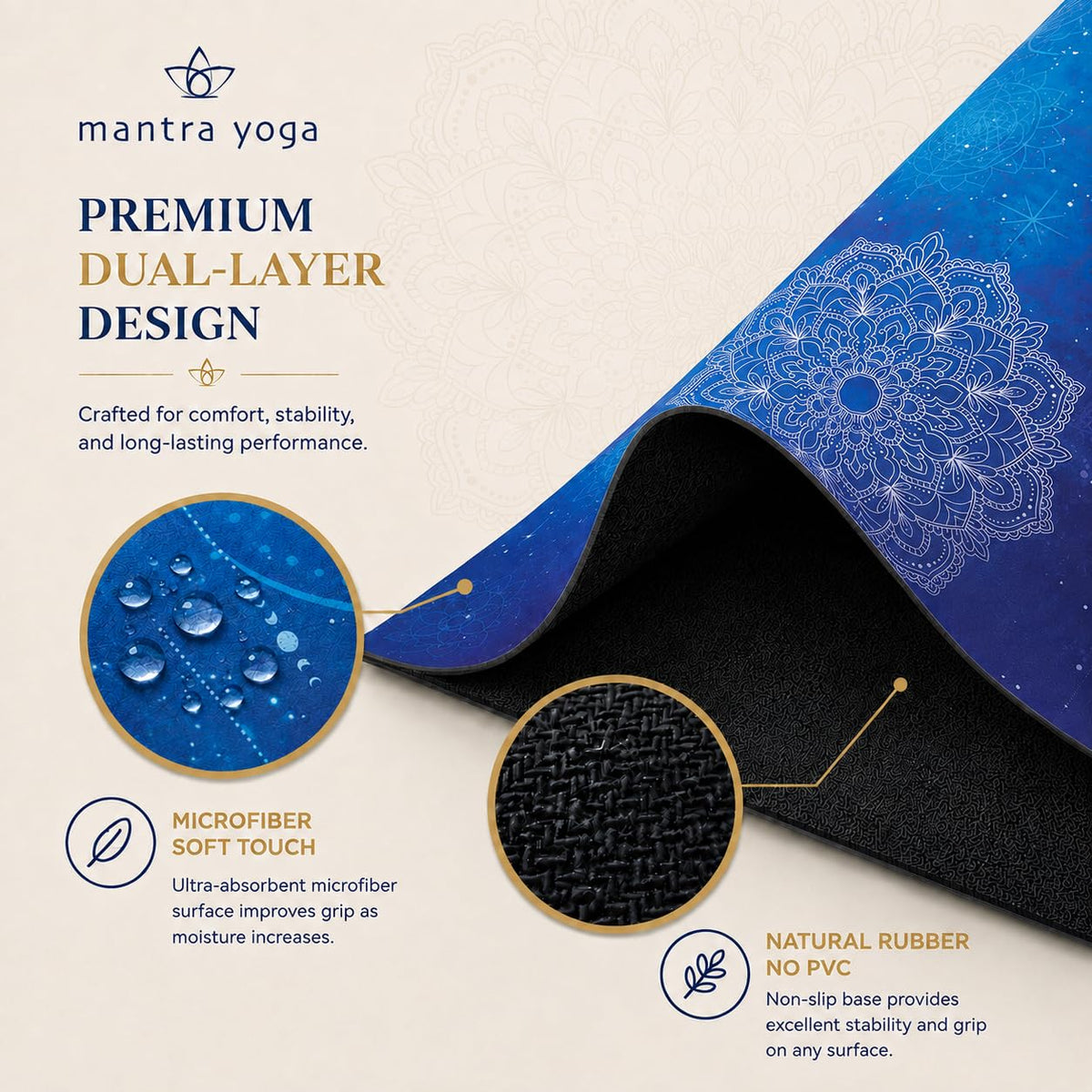 Travel PRO 1.5mm with Knee Pad (Blue Mandala)