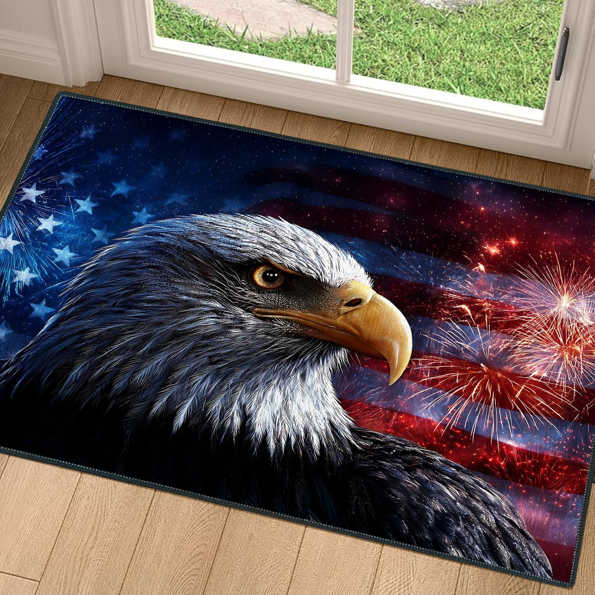 2x3FT Patriotic Bald Eagle Area Rug (#17 / 2' x 3' (Rectangular))
