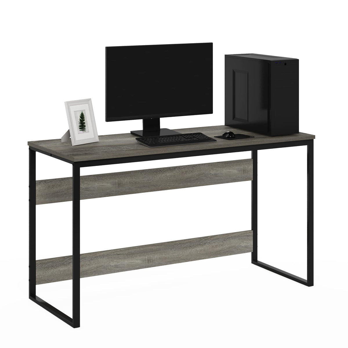 Moretti 52 Inch Wide Metal Frame Desk (Grey Oak / 52 inches)