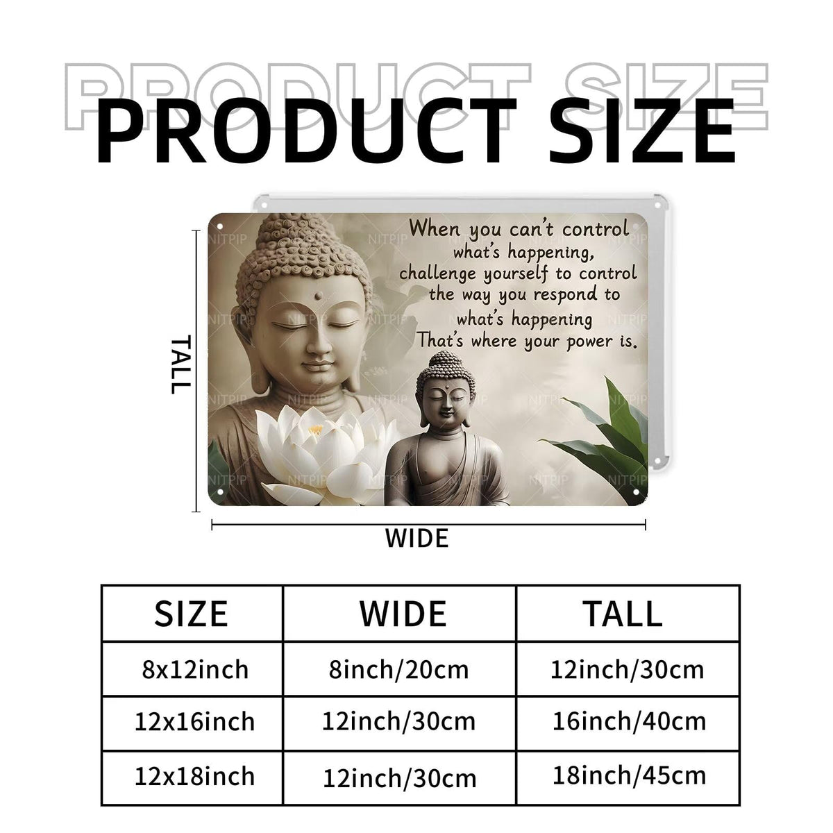 Buddhist Prayer Metal Sign Wall Decor Buddhist Prayer Sign Retro Religious Metal Sign (Buddhist Prayer / 8x12 Inch)