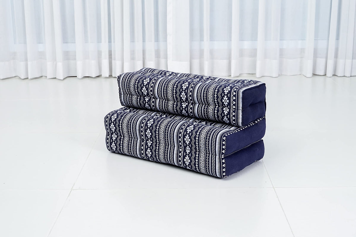Foldable Meditation Cushion 20 x 28 x 4.5 inches Kapok Floor Seat (Cbt2 - Dark Blue)