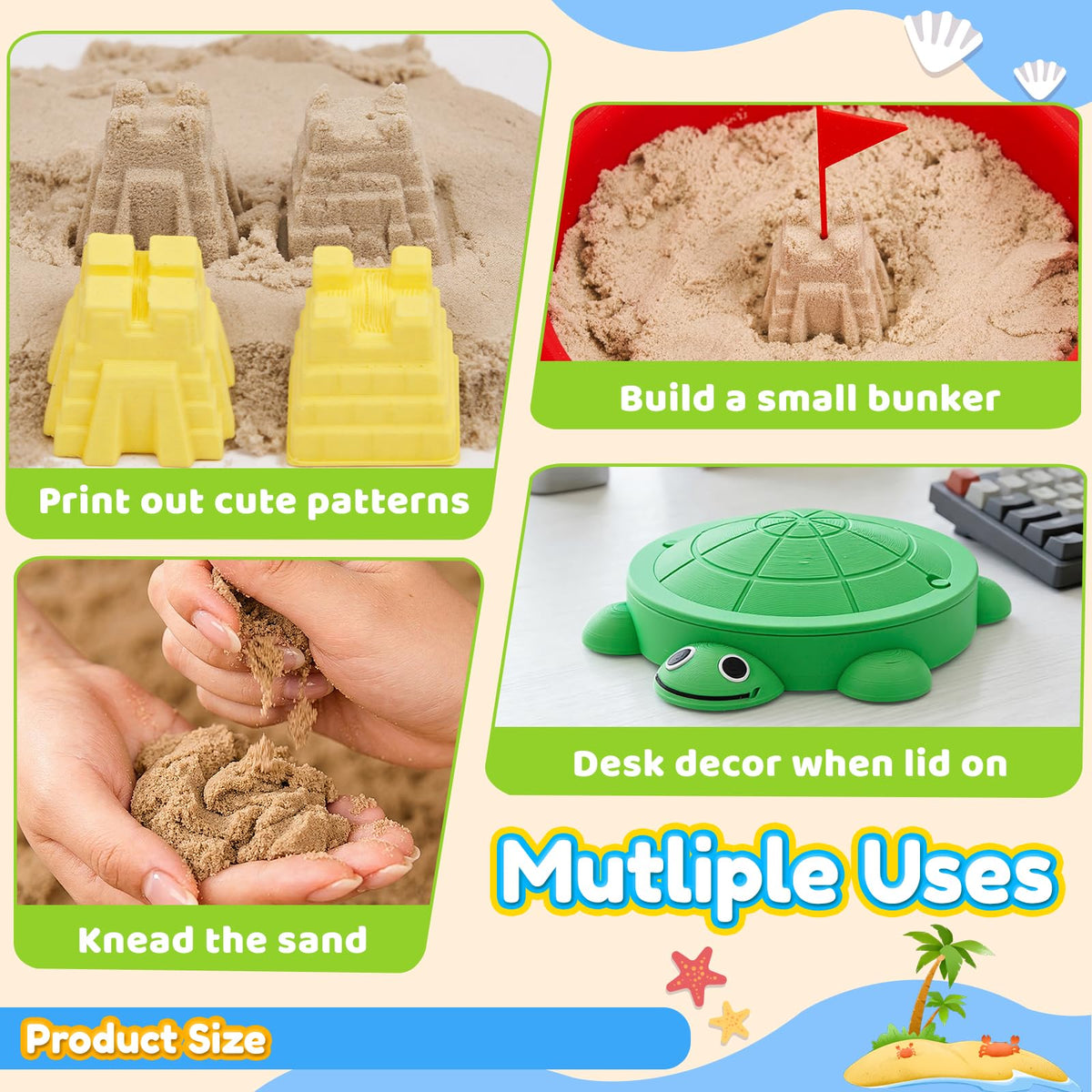 7.1 in Desktop Turtle Sandbox with Lid (Turtle)