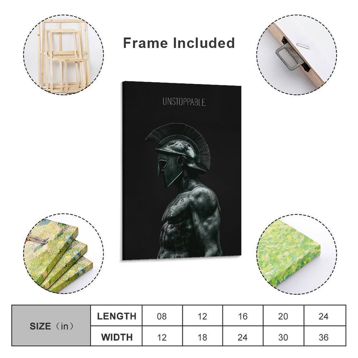 Spartan Warrior Motivational Text Poster Canvas Printing Wall Art Prints Wall Decor Posters Dark Stoic Helmet Minimalist Nordic Living Room Bedroom Office Gym Decor 08x12inch (style-13 / 08x12inch(20x30cm) Frame)