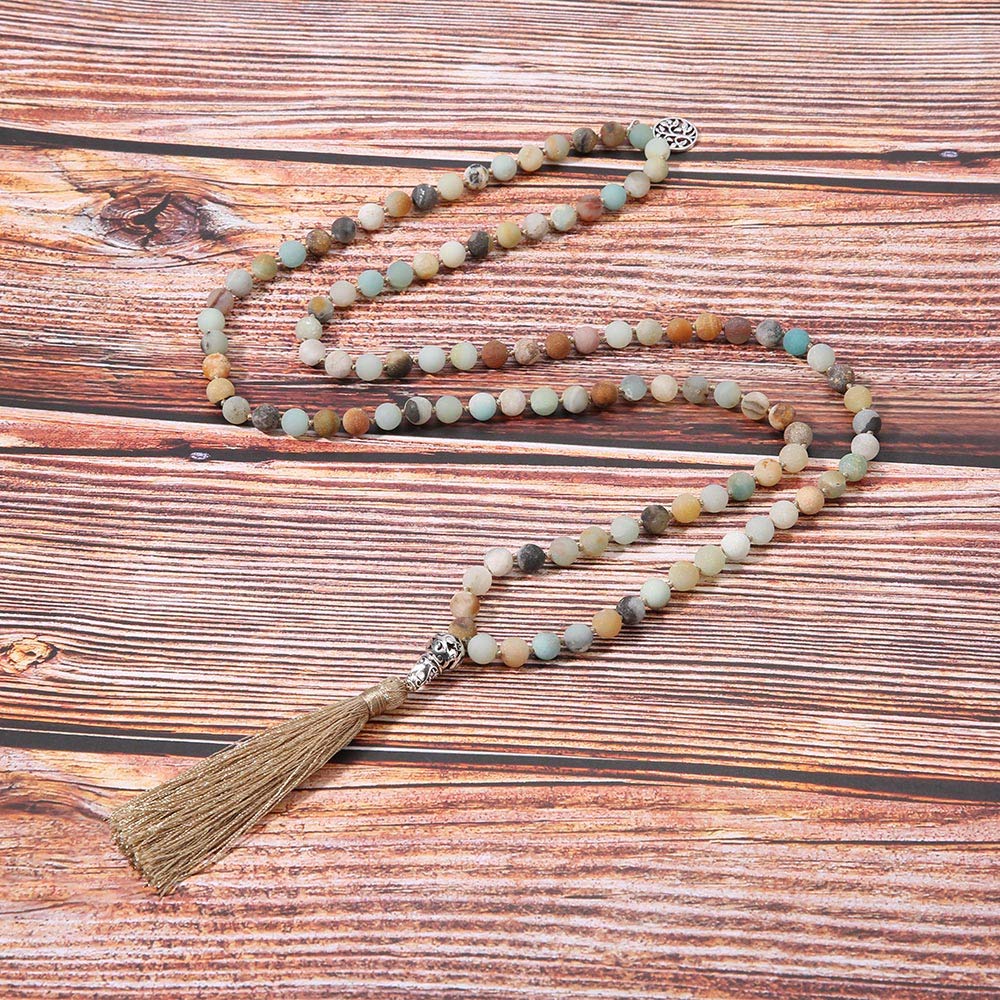 108 Mala Beads Semi (Natural Amazonite)