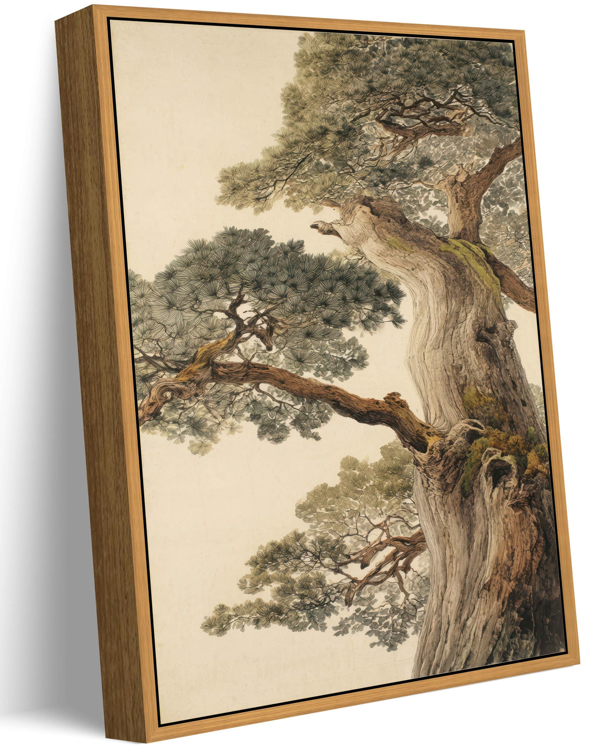 Floating Framed Vintage Japanese Tree Canvas Wall Art (Japanese trees / 10L"x8W")