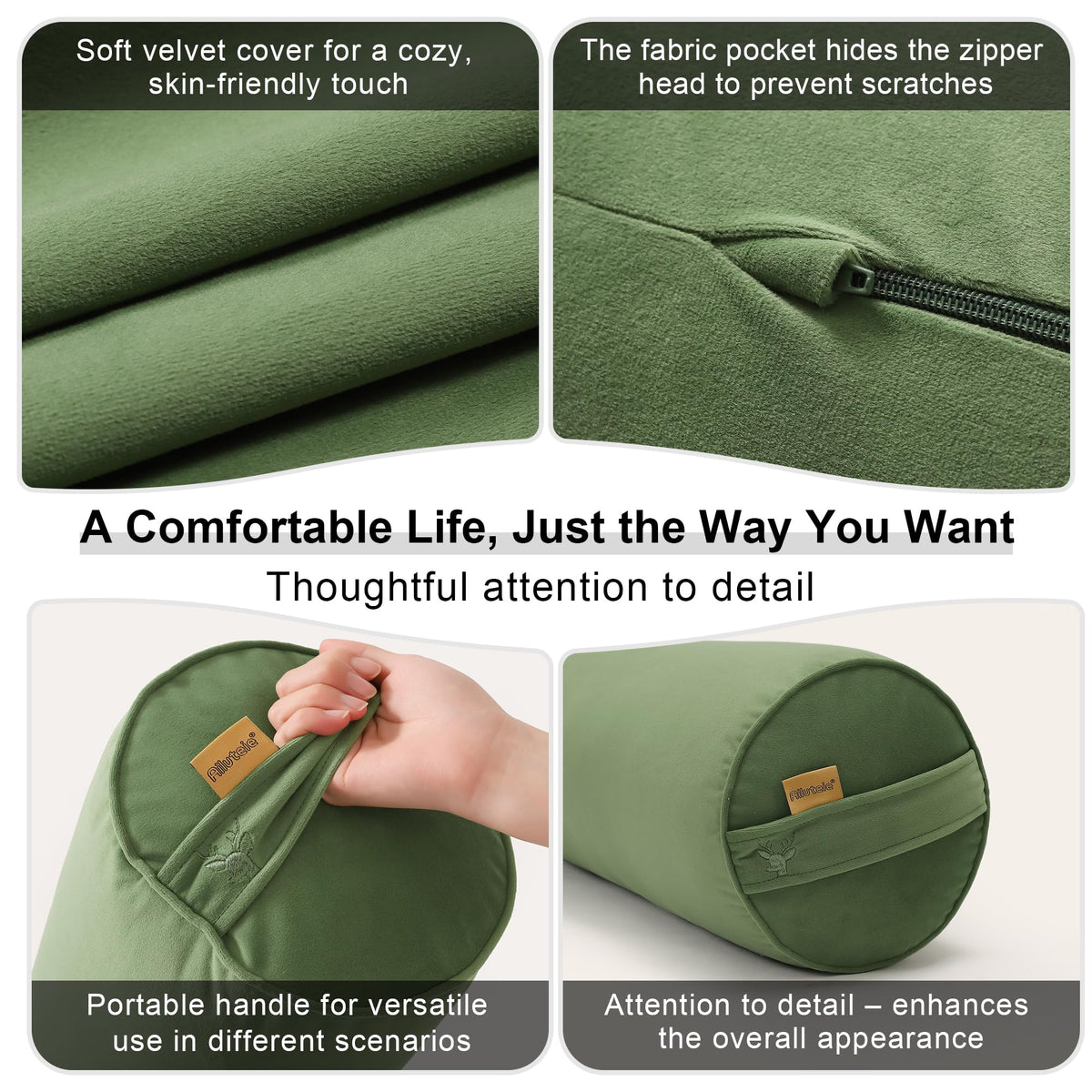 Body Pillow for Adults (Olive Green / 47.24"*7.87")