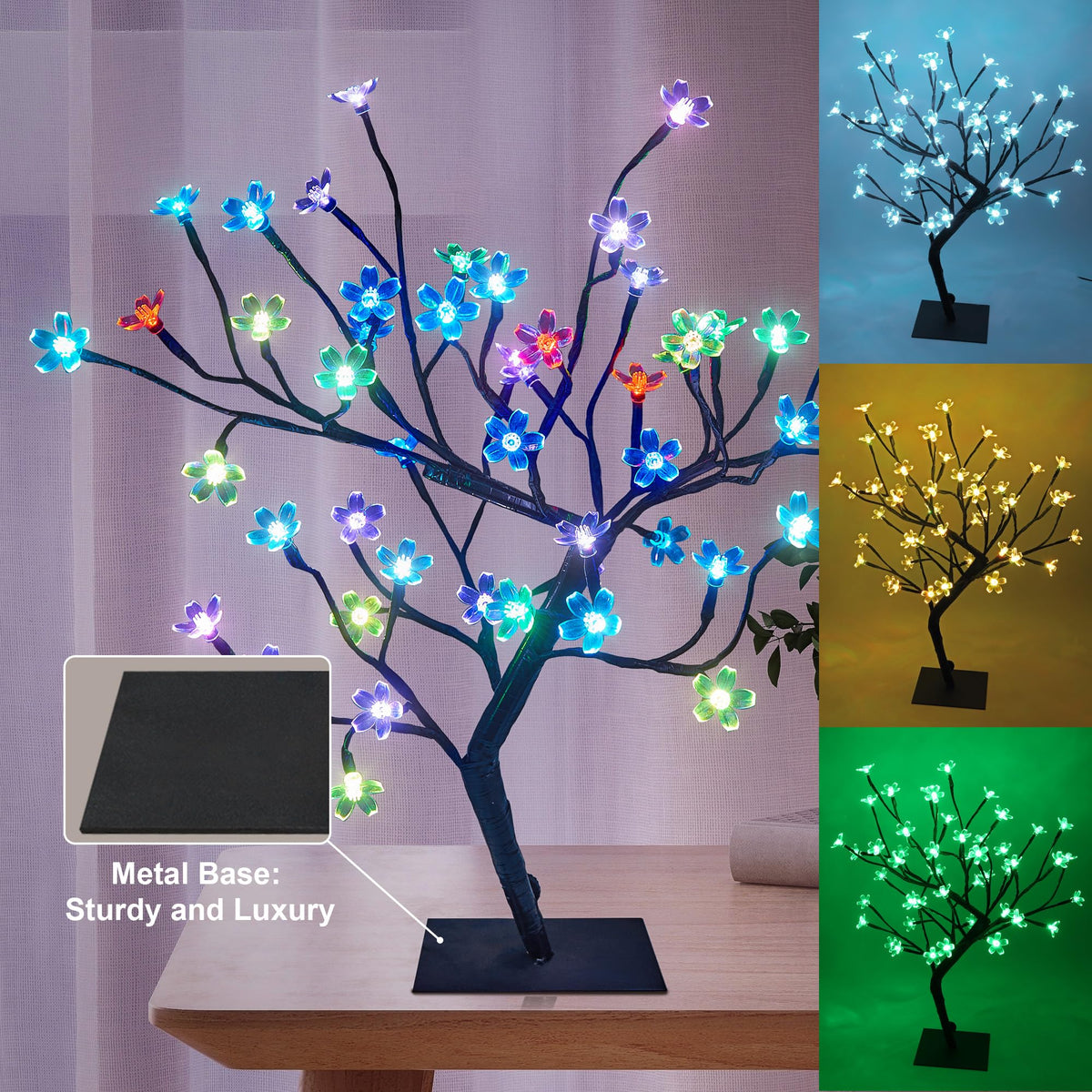 18 Inch Cherry Blossom Bonsai Tree (RGB (Red, Green, Blue))