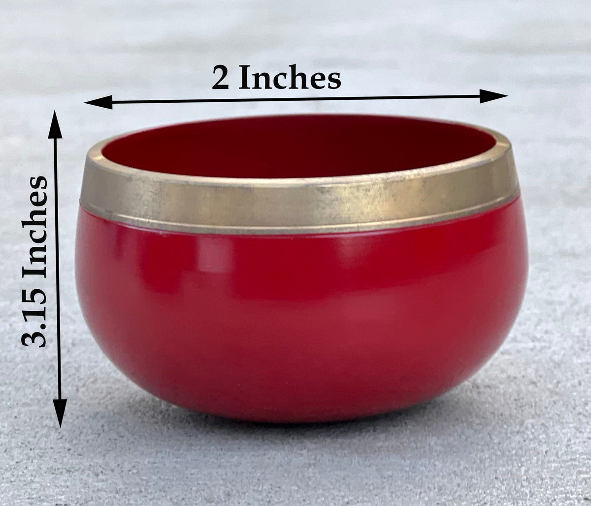 Tibetan Root Chakra Premium Palm Size Singing Bowl Gift Box Set (Red)