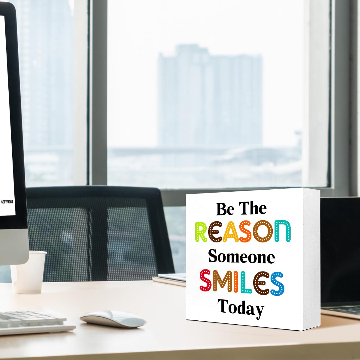 Be The Reason Someone Smiles Today Wooden Box Sign (be the reason)