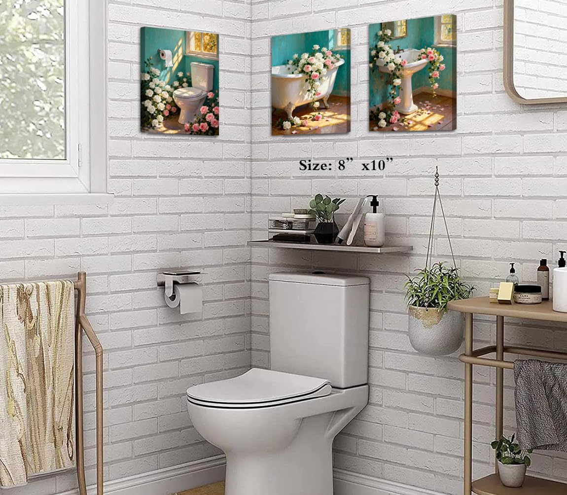 Framed Botanical Bathroom Wall Art Sage Green Leaves canvas Posters Print (Framed Botanical Bathroom Wall Art)