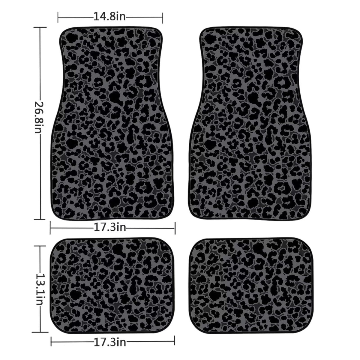 Black Leopard Car Floor Mats for Women Men Non Slip Floor Mats for Cars Rubber Wear Resistant Car Carpet Mat Set Cars Carpet Mat Protector Leopard Automotive Accessories (Black Leopard)