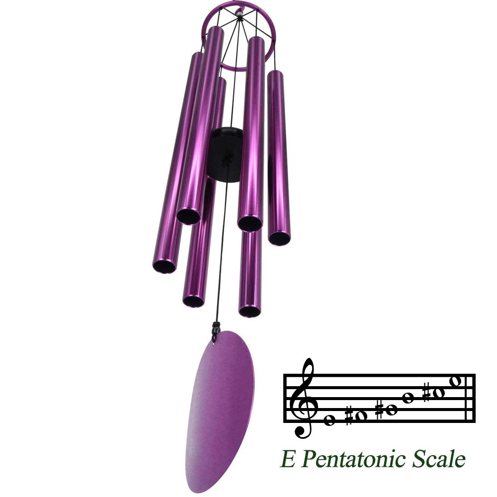 Memorial Wind Chimes Outdoor Large Deep Tone 36 Inch Tuned Windchimes (36“ Purple)
