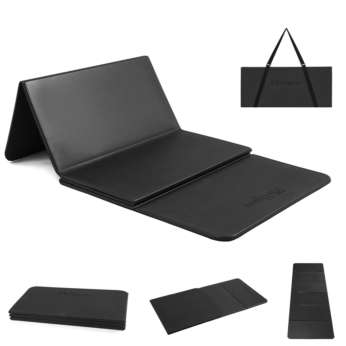 Foldable Yoga Mat 0.43in (Black)