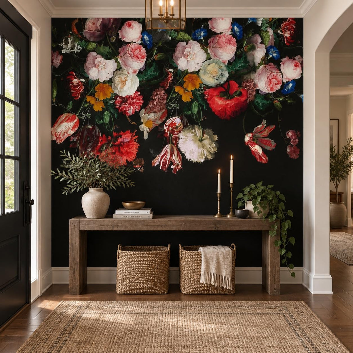 Peel and Stick Wall Mural Wallpaper Floral 137"x96" Decor A21 (A21 / 137" x 96")