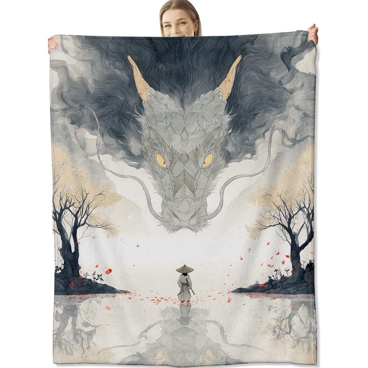 Dragon Art Blanket for Mythical and Fantasy Lovers (60x50 Inch / Dragon)