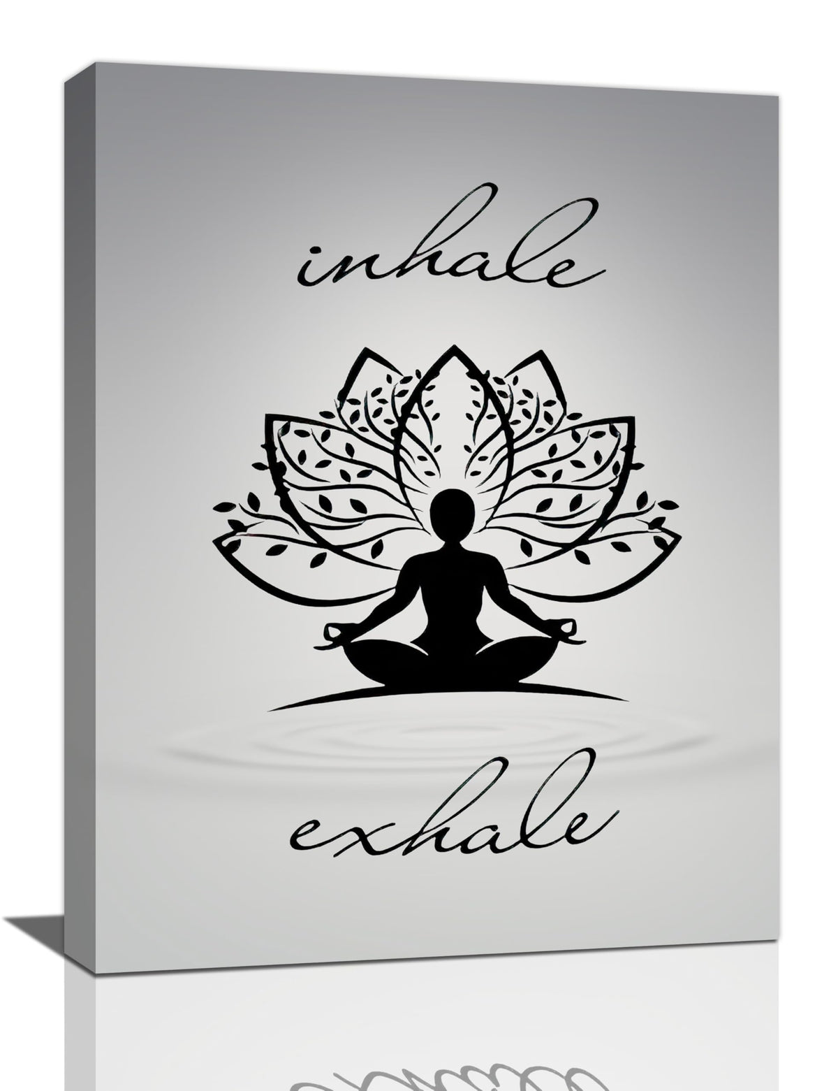 Inhale Exhale Wall Art Yoga Zen Meditation Pictures Decor Canvas Painting Print Modern Artwork Decorations Framed for Bathroom Living Room Bedroom 16 x 20 inch (20L" x 16W" / Inhale)