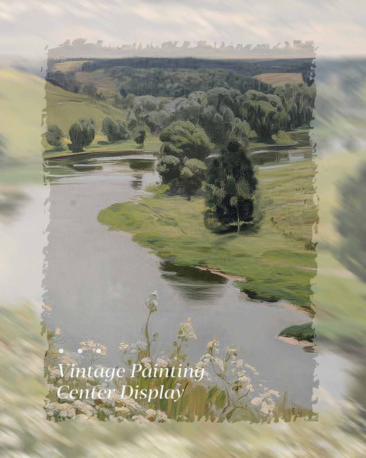 Framed River Countryside Summer Landscape Wall Art 12x16 Inch Relaxing Rustic Canvas Print (The Meandering River / 16"L x 12"W)