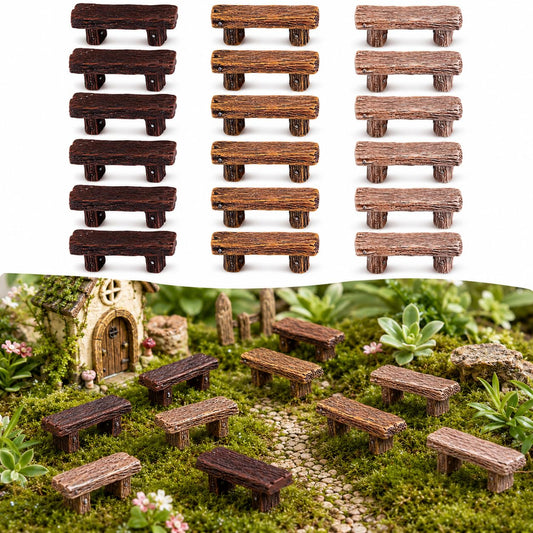 Miniature Resin Bench Fairy Garden Accessories (Assorted Color)